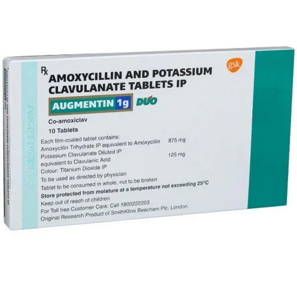 Augmentin 1000 Duo - Amoxicillin 875mg/Clavulanic acid 125mg