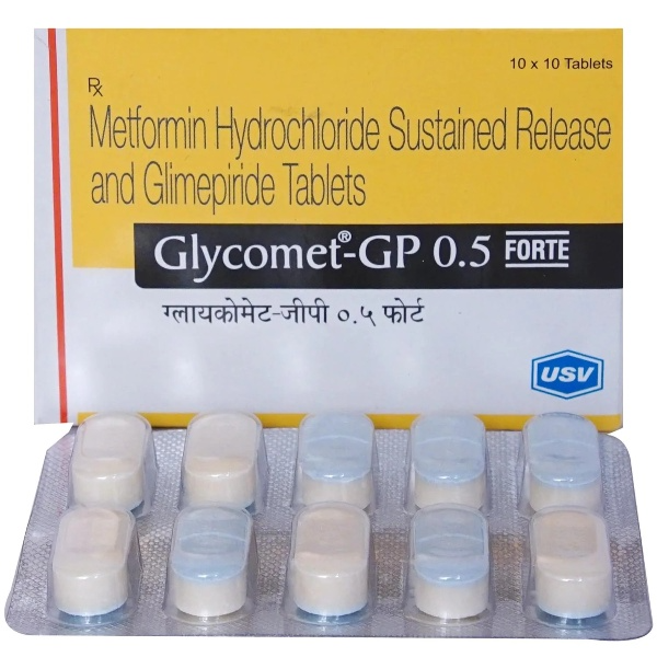 Glycomet-GP 0.5 Forte - Metformin/Glimepiride Tablet